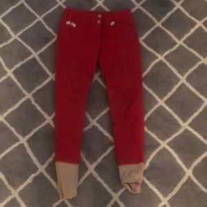 red equine couture pants perfect condition